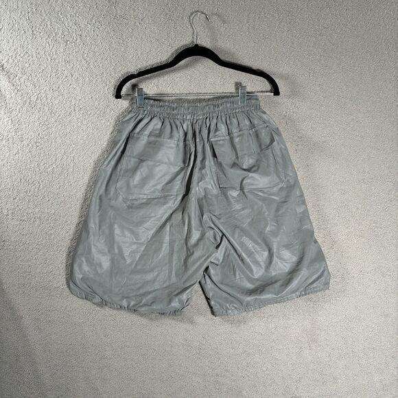 Rhude Shorts Men’s Size XL Silver Reflective Logo Streetwear Athletic Elastic - Picture 8 of 13